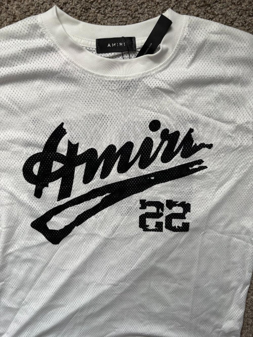 AMIRI 22 Mesh Jersey – White/Black